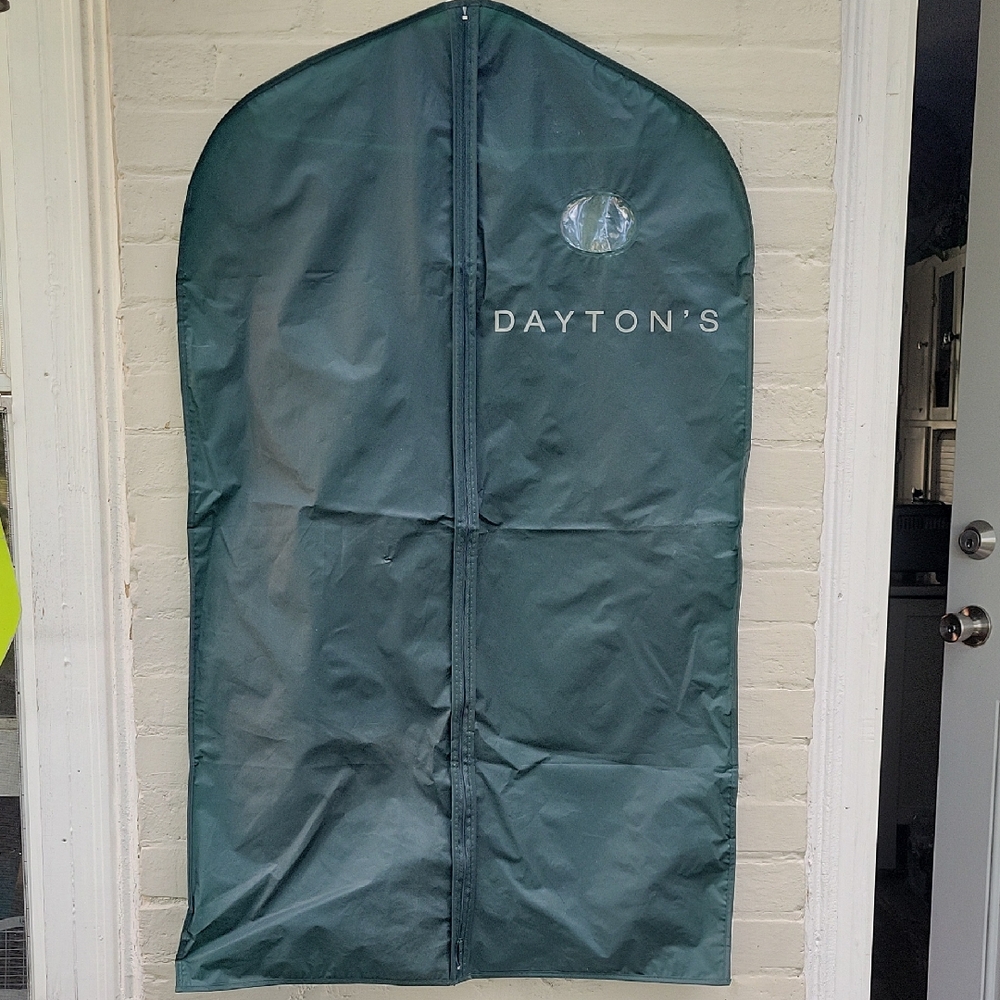 Vintage Daytons Lightweight Vinyl Green Garment Bag From Well Known Dept Store.